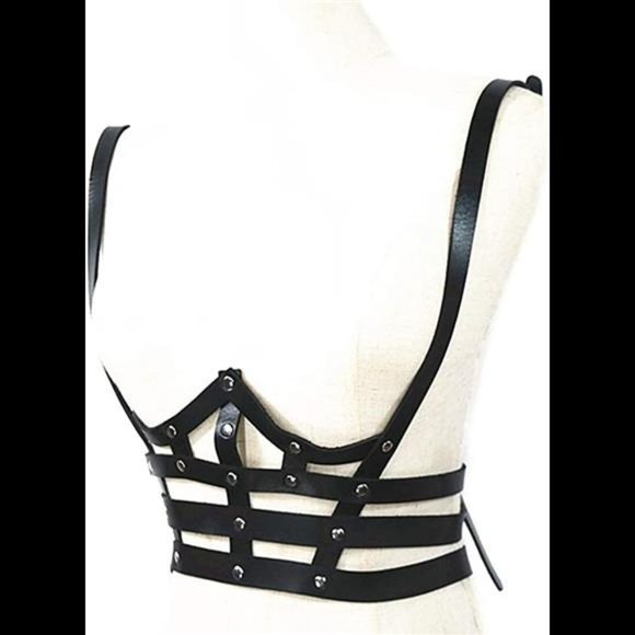 Women’s Leather Straps Body Chest Harness Caged Punk Waist Belts Adjustable main image 7
